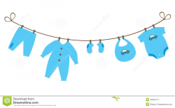 Baby Boy Clothesline Clipart