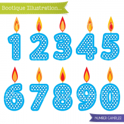 Blue Number Candles Clipart. Boys Birthday Clipart. Blue Candles ...