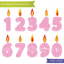 Pink Birthday Candles Clip Art. Number Candles Clip Art. Birthday ...