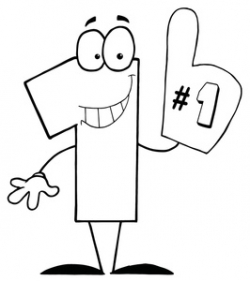 Number 1 Black And White Clipart