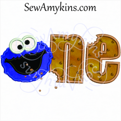 Cookie Monster One birthday applique - SewAmykins