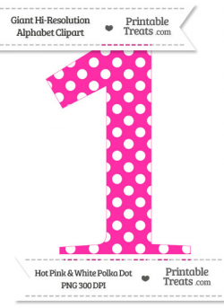Hot Pink Polka Dot Number 1 Clipart — Printable Treats.com