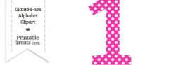 Hot Pink Polka Dot Number 1 Clipart — Printable Treats.com