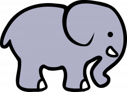 Clipart - 2D cartoon elephant