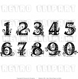 Old Cursive Numbers | Fancy Numbers Clip Art | drawing ideas ...
