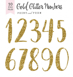 Numbers Clip Art Glitter Letters cliparts Gold Glitter