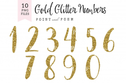 Glitter Numbers Clip arts ~ Illustrations ~ Creative Market