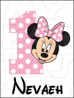 Minnie Mouse face hot or light pink Birthday Image