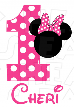 Minnie Mouse head choose red hot or light pink Birthday Image