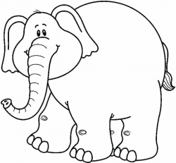 Elephant Clip Art Outline Black And White Elephant 1 Elephant ...