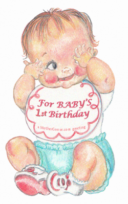 Happy Birthday One Year Old Baby! greeting Clip Art