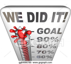 Clip Art - We did it thermometer goal reached 100 percent tally ...