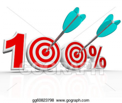 Stock Illustration - 100 percent arrows in targets perfect score ...