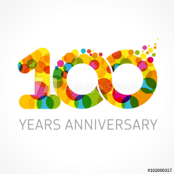 100 years anniversary infinity color logo. Template logo 100th ...