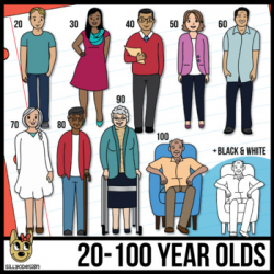 Adult Clip Art Ages 20 Year Old - 100 Years Old (Clipart of Adults ...