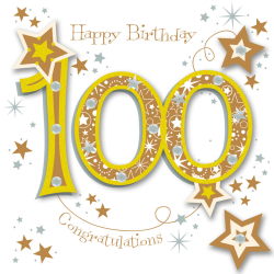 Happy 100th Birthday Handmade Embellished Greeting Card | Cards ...