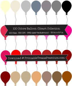 100 Colors Balloon Clipart Collection | Clipart Files | Pinterest