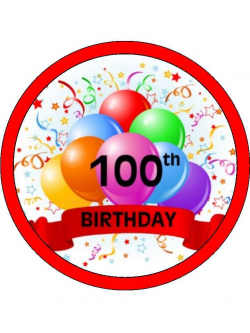 100th Birthday Edible Cake & Cupcake Toppers - Incredible Cake Toppers