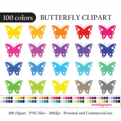 Butterfly Clip Art Rainbow Butterflies Colors Clip Art