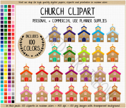 SALE 100 CHURCH clipart church planner stickers church