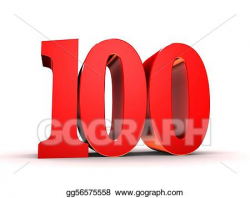 Stock Illustration - Red number - 100. Clipart Illustrations ...