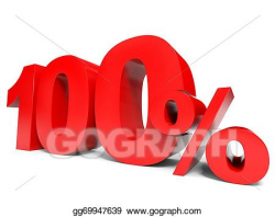 Stock Illustration - Red one hundred percent off. discount 100 ...