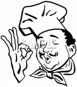 Black and White Chef Giving the Perfect Sign - Royalty Free Clipart ...