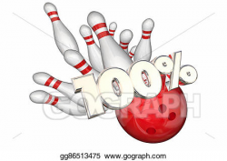 Drawing - 100 percent total best score perfect bowling strike 3d ...