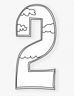 Number Clipart Black And White - Day 2 Of Creation Coloring ...