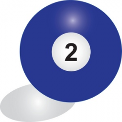 Pool Ball Clipart Image - Solid blue number 2 pool ball