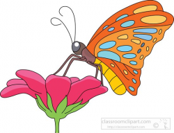 Animal Clipart - Butterfly Clipart - butterfly-getting-nectar-flower ...