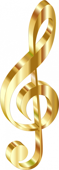 Clipart - Gold 3D Clef 2 No Background