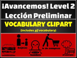 Avancemos Level 2: Lección Preliminar Vocabulary Clipart by Lindsey ...