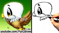 How to Draw a Cute Chibi Eagle in 2 min - Easy Things to Draw ...