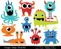 Monster Clipart, Monsters Clip Art, Birthday Clipart, Monster Party ...