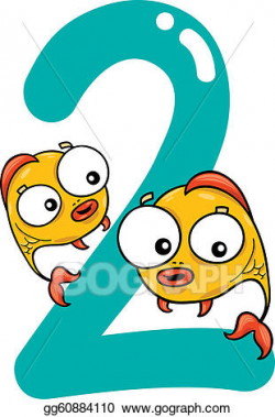 EPS Illustration - Number two and 2 fish. Vector Clipart ...