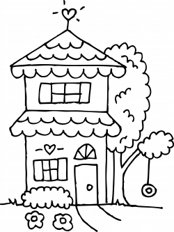 two story house outline clipart - Clipground