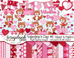 VALENTINE'S DAY, Set #2 Clipart and Papers | Scrapbook Gems