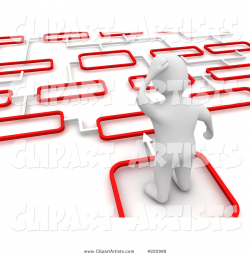 3d Blanco Man Trying To Decide Which Path To Take - 2 Clipart by ...