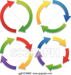 Vector Art - Colorful circular arrows set with 2, 3, 4, 5 segments ...
