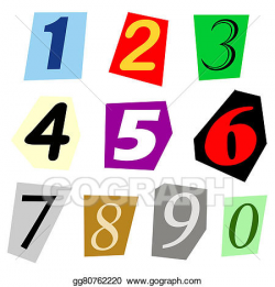 Drawing - Cut out number set. Clipart Drawing gg80762220 ...