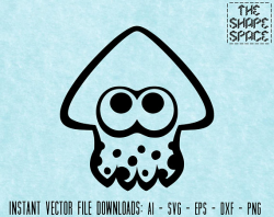 Splatoon 2 Squid Logo Instant Vector Download Ai svg EPS