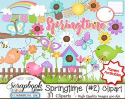 SPRINGTIME Kit #2 CLIPART AND PAPERS | Scrapbook Gems