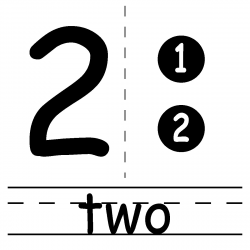 Number 2 Clipart Black And White - Letters