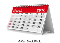 March calendar 2016 clipart