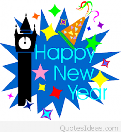 Cute Clipart Card Happy new year saying 2016
