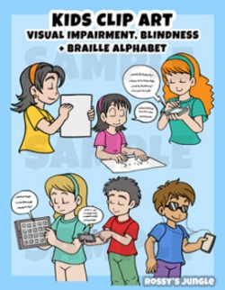 Kids Clip art: Visual impairment or Blindness + Braille alphabet ...