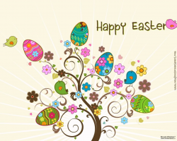 Happy Easter Clipart Eggs Tree Picture