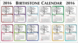 Clip Art Of a 2016 Birthstone Calendar: Birthstones and Their ...