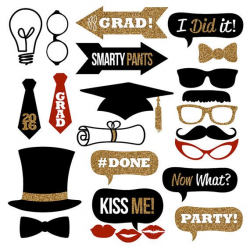 2018 Graduation Photo Booth Props Collection Printables – Instant ...